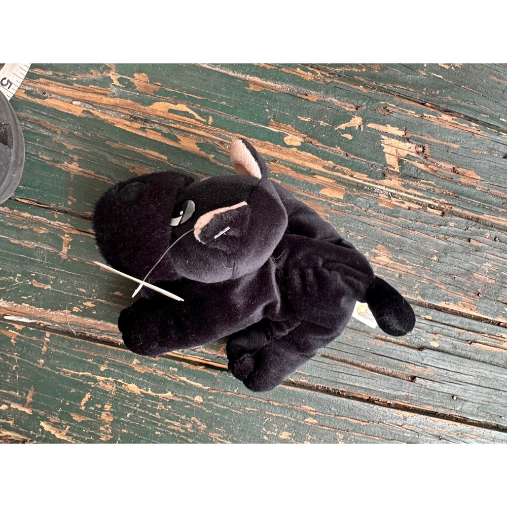 Vintage 1998 Mary Meyer Pound Puppies Black Dog Plush Bean Bag NWT 8.5 Inch